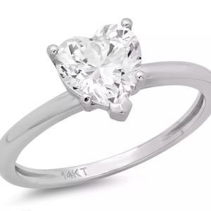 2.0 Ct Heart Diamond 14K White Gold Ring